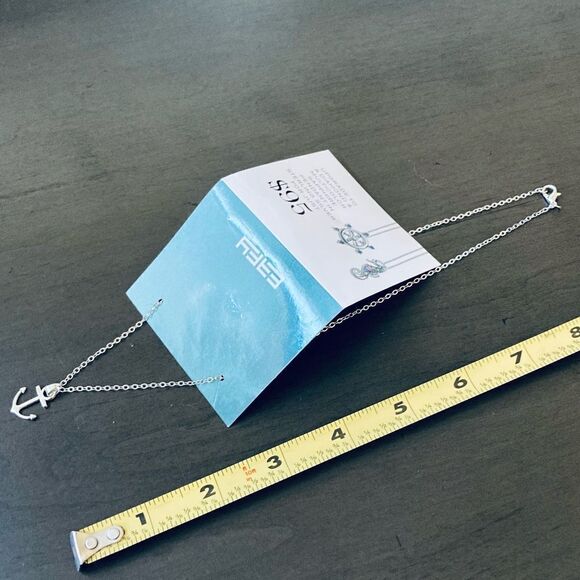 EFFY Silver Anchor Pendant Chain Necklace - Picture 2 of 2